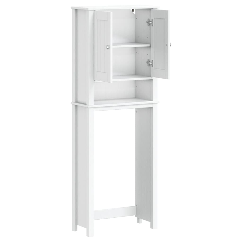Toiletmeubel Berg 60X27X64,5 Cm Massief Hout 60 x 27 x 164.5 cm Wit