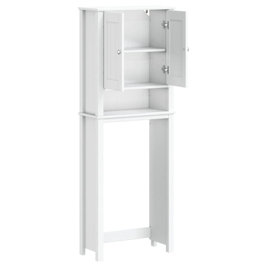 Toiletmeubel Berg 60X27X64,5 Cm Massief Hout 60 x 27 x 164.5 cm Wit