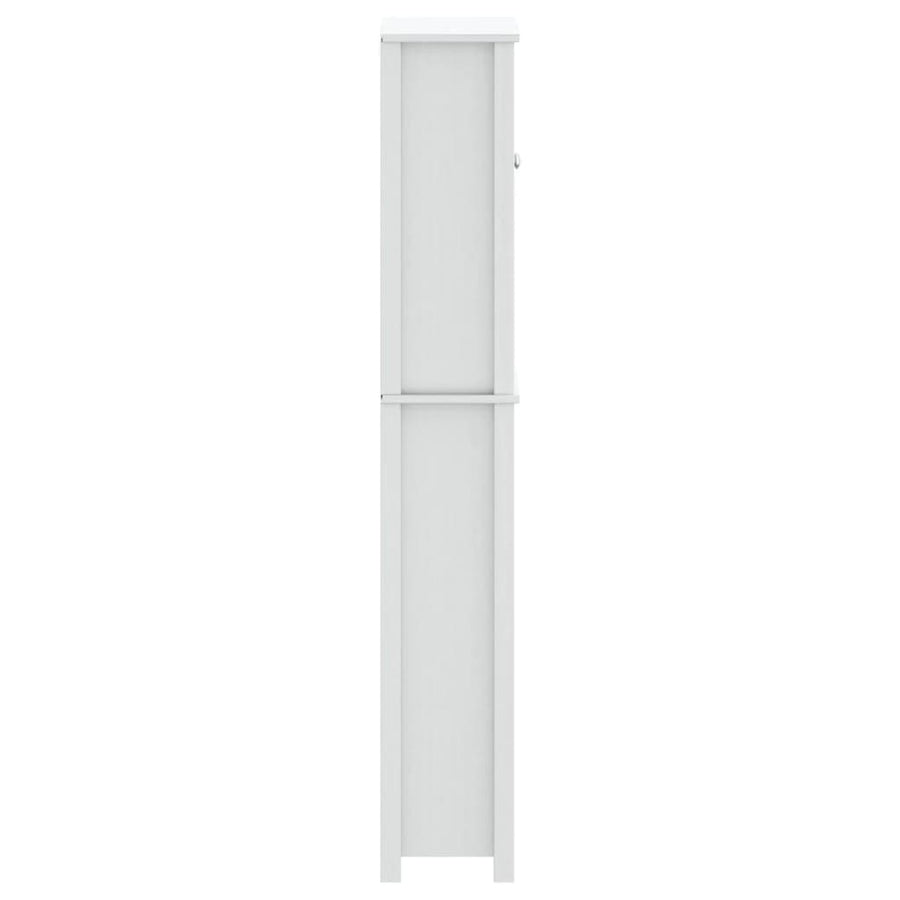 Toiletmeubel Berg 60X27X64,5 Cm Massief Hout 60 x 27 x 164.5 cm Wit