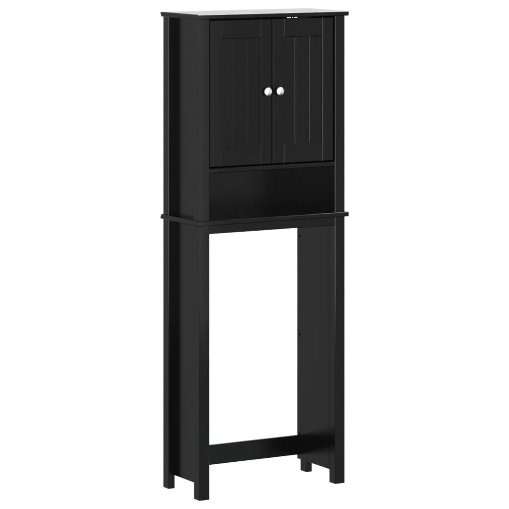 Toiletmeubel Berg 60X27X64,5 Cm Massief Hout 60 x 27 x 164.5 cm Zwart