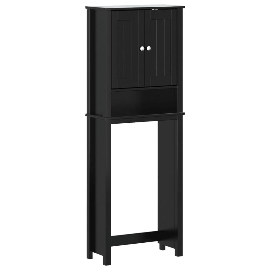 Toiletmeubel Berg 60X27X64,5 Cm Massief Hout 60 x 27 x 164.5 cm Zwart