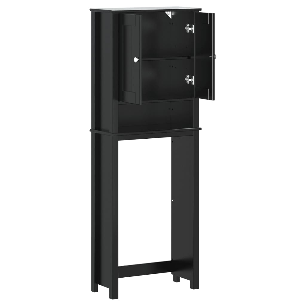 Toiletmeubel Berg 60X27X64,5 Cm Massief Hout 60 x 27 x 164.5 cm Zwart