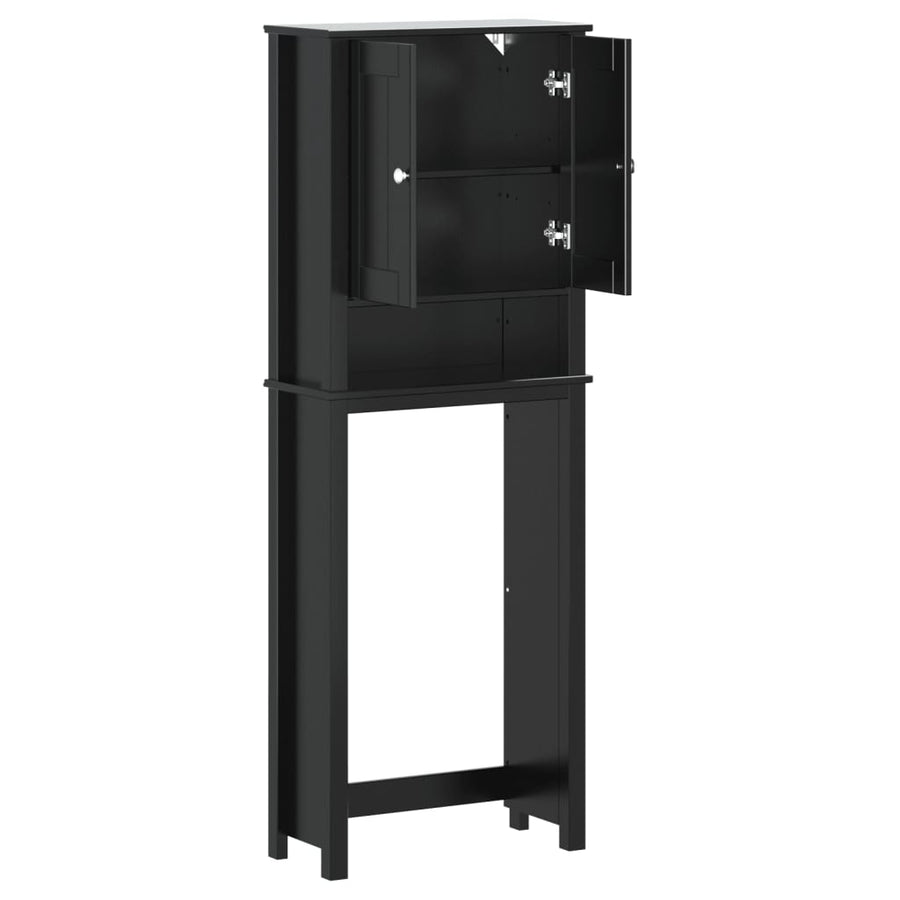Toiletmeubel Berg 60X27X64,5 Cm Massief Hout 60 x 27 x 164.5 cm Zwart