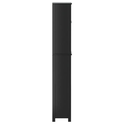 Toiletmeubel Berg 60X27X64,5 Cm Massief Hout 60 x 27 x 164.5 cm Zwart