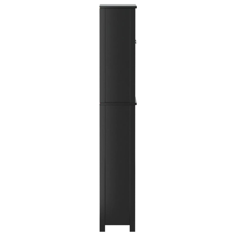 Toiletmeubel Berg 60X27X64,5 Cm Massief Hout 60 x 27 x 164.5 cm Zwart