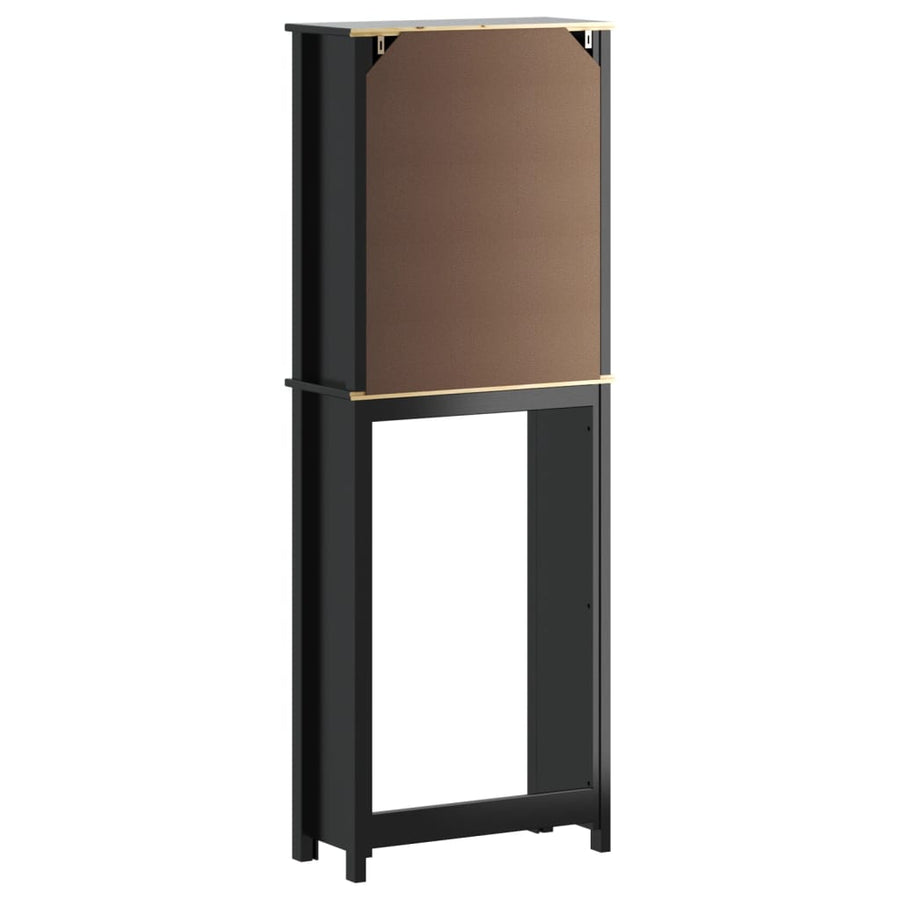 Toiletmeubel Berg 60X27X64,5 Cm Massief Hout 60 x 27 x 164.5 cm Zwart