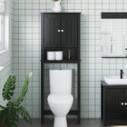 Toiletmeubel Berg 60x27x164,5 cm massief grenenhout zwart