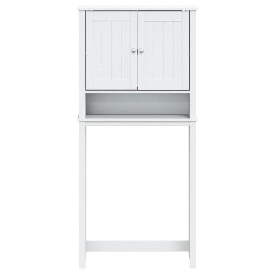 Wasmachinekast Berg 76X27X164,5 Cm Massief Hout Wit 76 x 27 x 164.5 cm