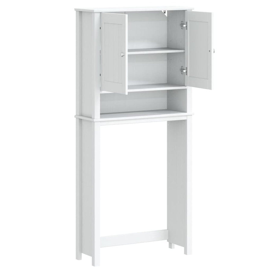 Wasmachinekast Berg 76X27X164,5 Cm Massief Hout Wit 76 x 27 x 164.5 cm