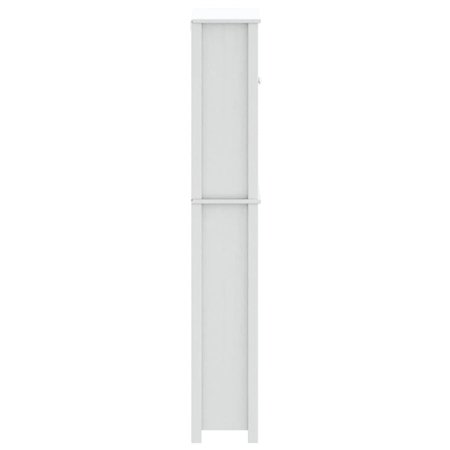 Wasmachinekast Berg 76X27X164,5 Cm Massief Hout Wit 76 x 27 x 164.5 cm
