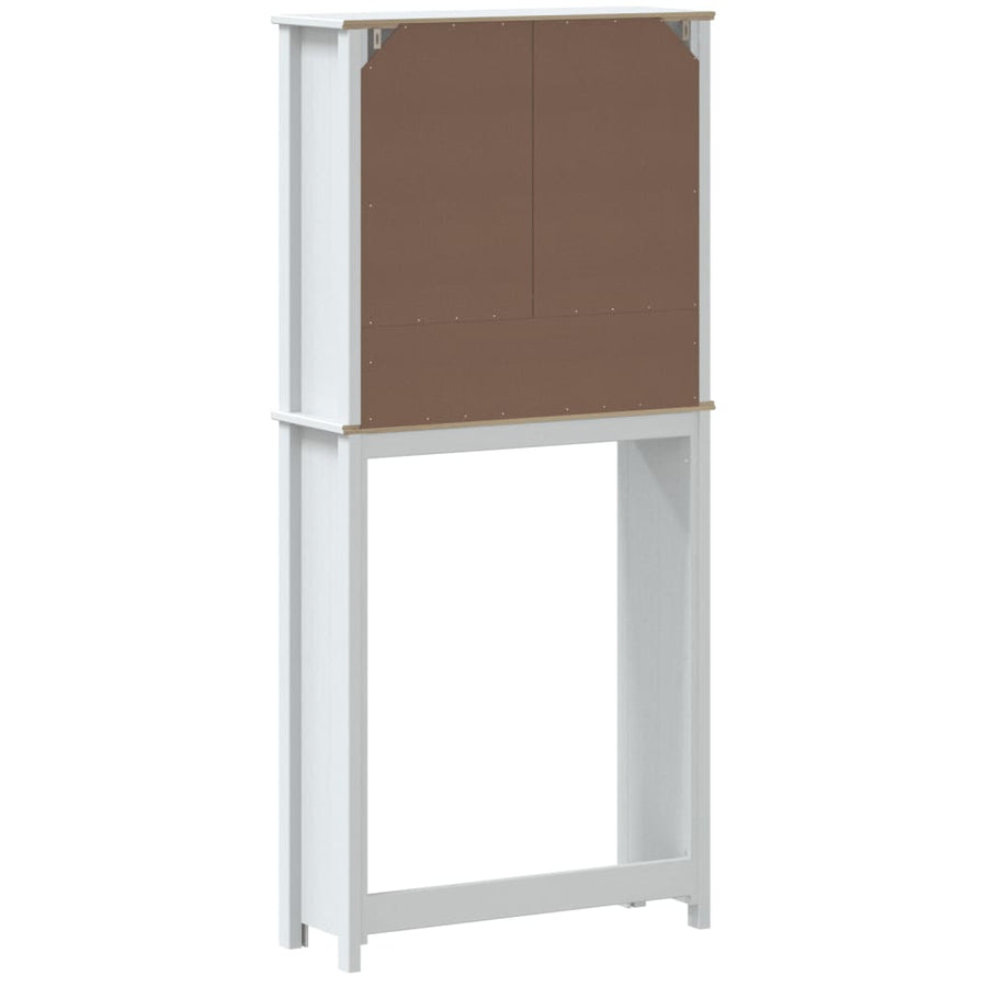 Wasmachinekast Berg 76X27X164,5 Cm Massief Hout Wit 76 x 27 x 164.5 cm