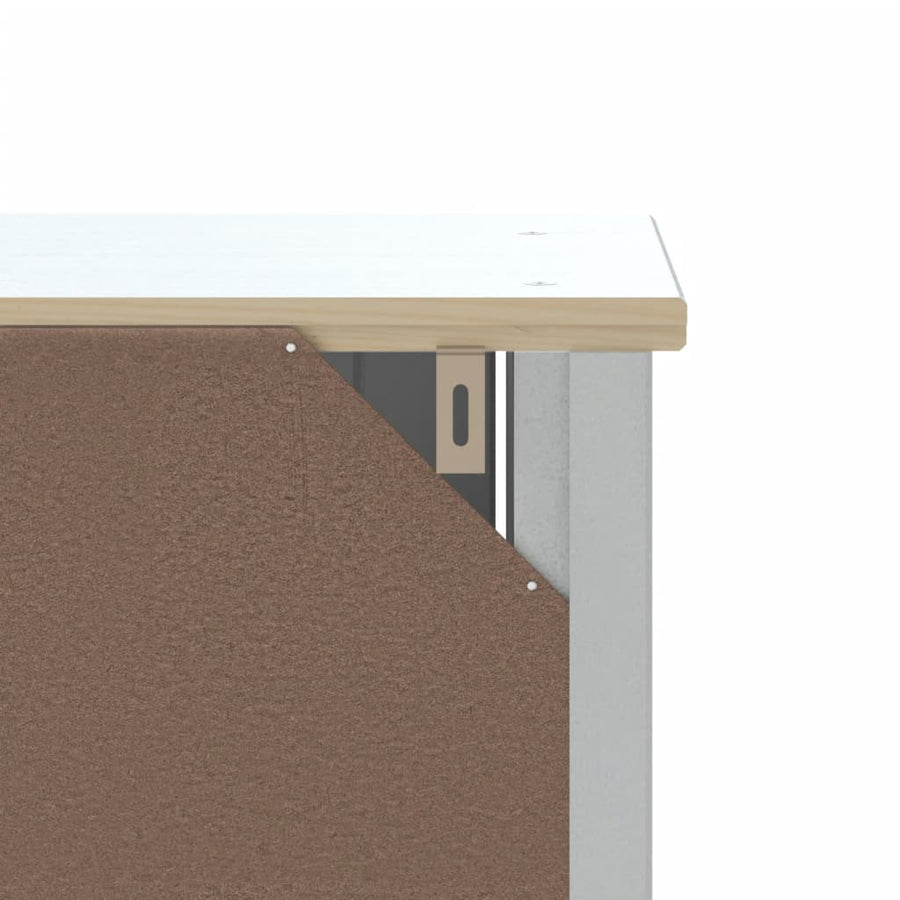 Wasmachinekast Berg 76X27X164,5 Cm Massief Hout Wit 76 x 27 x 164.5 cm