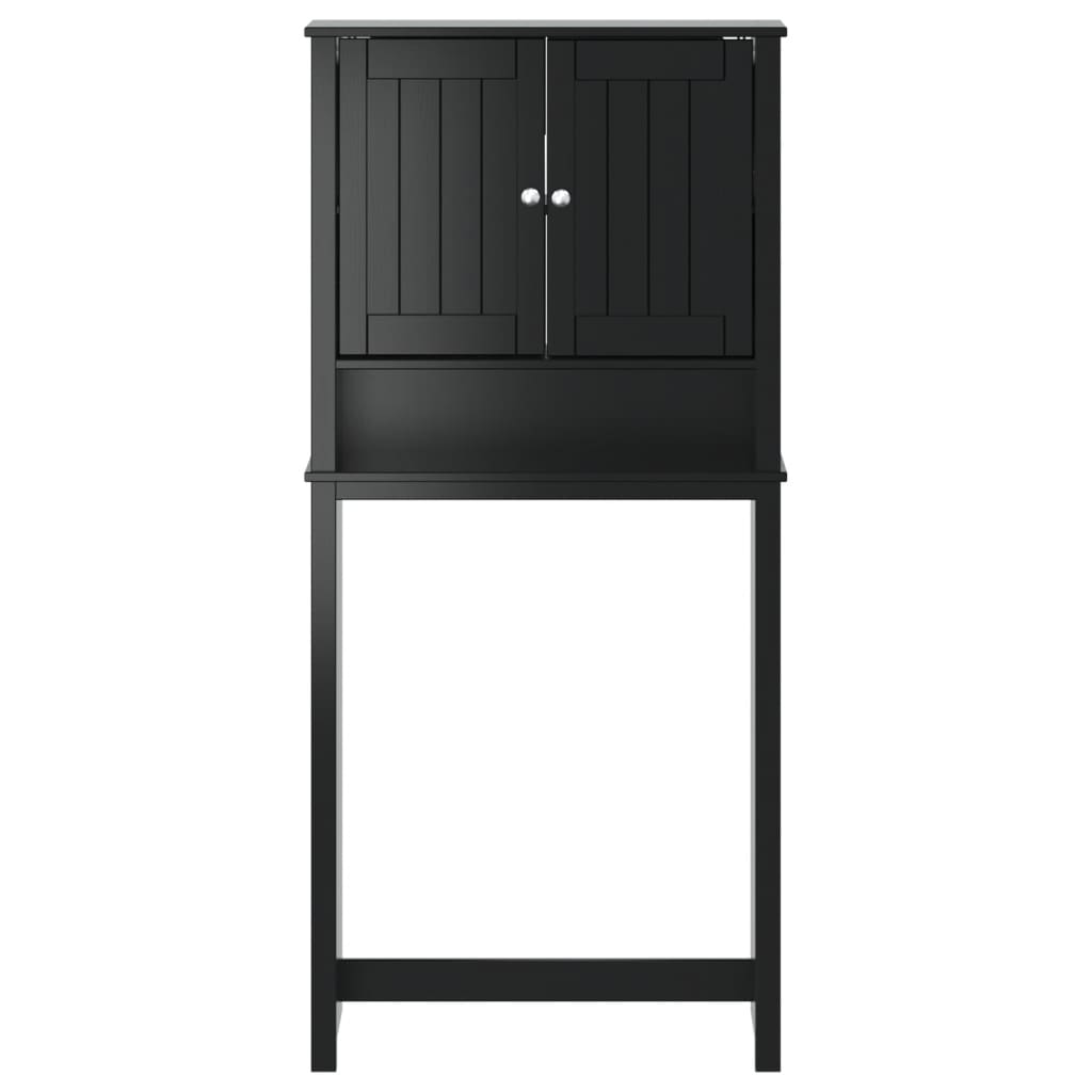 Wasmachinekast BERG 76x27x164,5 cm massief hout zwart
