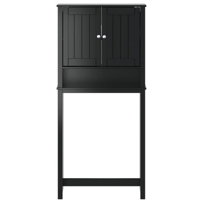 Wasmachinekast BERG 76x27x164,5 cm massief hout zwart