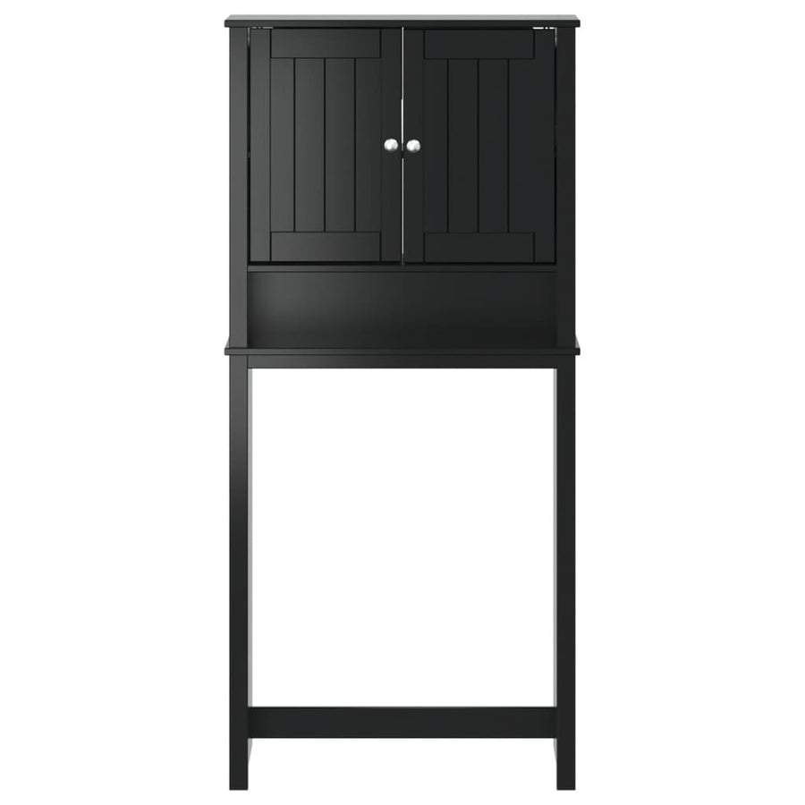 Wasmachinekast BERG 76x27x164,5 cm massief hout zwart