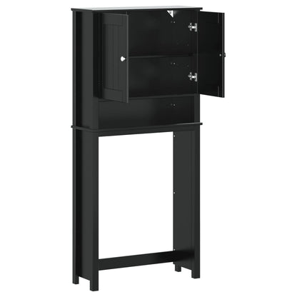 Wasmachinekast BERG 76x27x164,5 cm massief hout zwart
