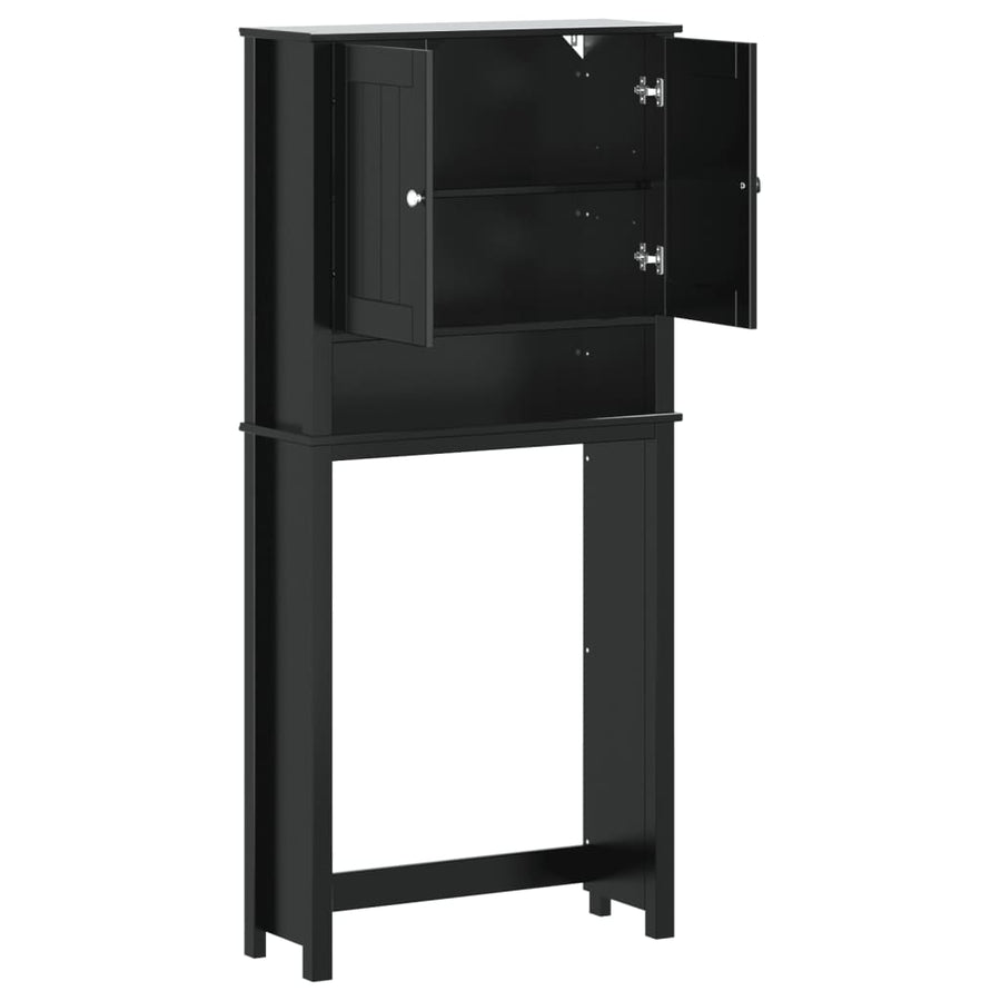Wasmachinekast BERG 76x27x164,5 cm massief hout zwart