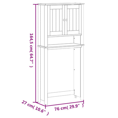 Wasmachinekast BERG 76x27x164,5 cm massief hout zwart