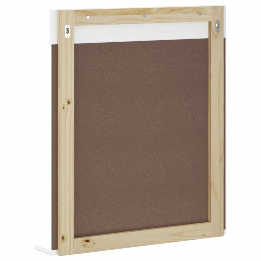 Badkamerspiegel Met Schap Berg 60X12X70 Cm Massief Hout Wit