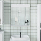 Bathroom mirror with shelf BERG 60x12x70 cm solid wood white