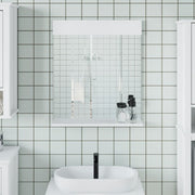 Badkamerspiegel 60x12x70 cm massief grenenhout wit