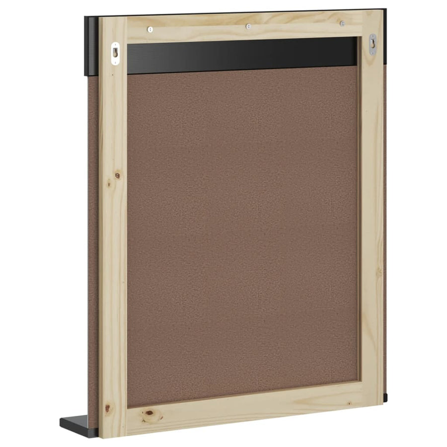 Badkamerspiegel Met Schap Berg 60X12X70 Cm Massief Hout Zwart