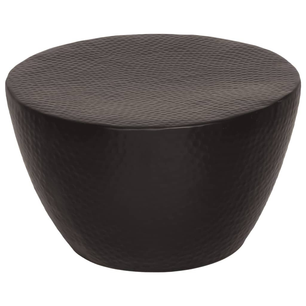 Salontafel Ø 50X30 Cm Gehamerd Aluminium Zwart