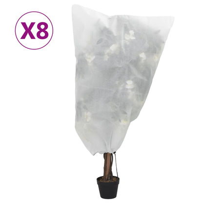 Plantenhoezen Met Trekkoord 8 St 70 G/M² 0,8X0,8 M