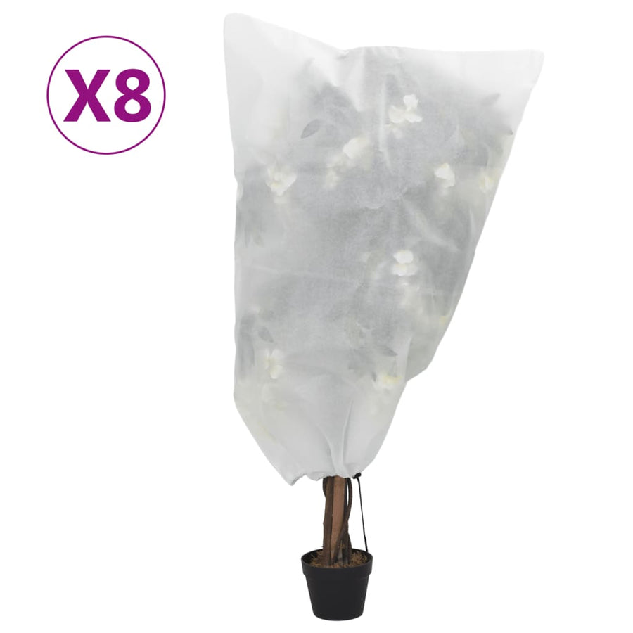 Plantenhoezen Met Trekkoord 8 St 70 G/M² 0,8X0,8 M
