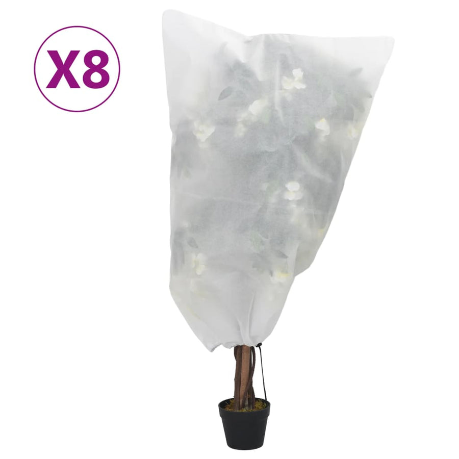 Plantenhoezen Met Trekkoord 8 St 70 G/M² 0,8X1 M