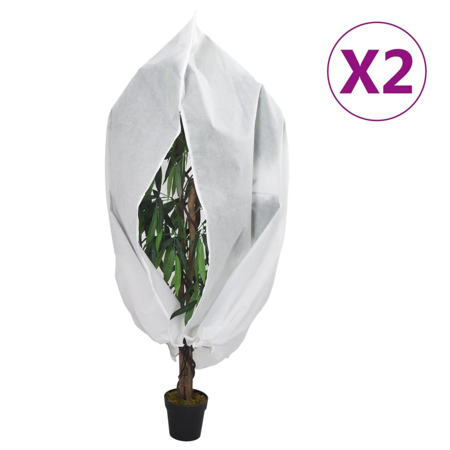 Plantenhoezen met ritssluiting 2 st 70 g/m² 3,93x3,5 m