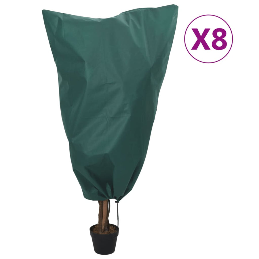 Plantenhoezen Met Trekkoord 70 G/M² 0,8X1,2 M 0.8 x 1.2 m Groen