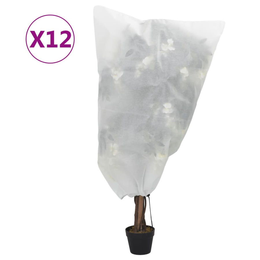 Plantenhoezen Met Trekkoord 12 St 70 G/M² 0,8X0,8 M
