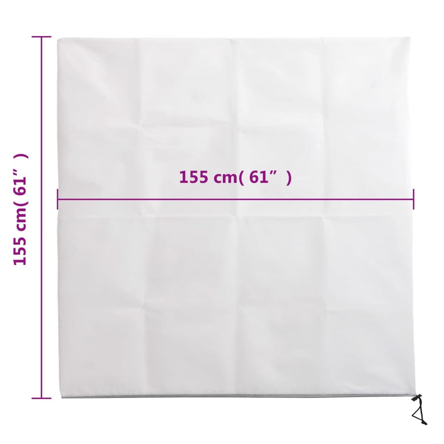 Plantenhoezen Met Ritssluiting 70 G/M² 1,55X1,55 M 10 1.55 x 1.55 m Wit