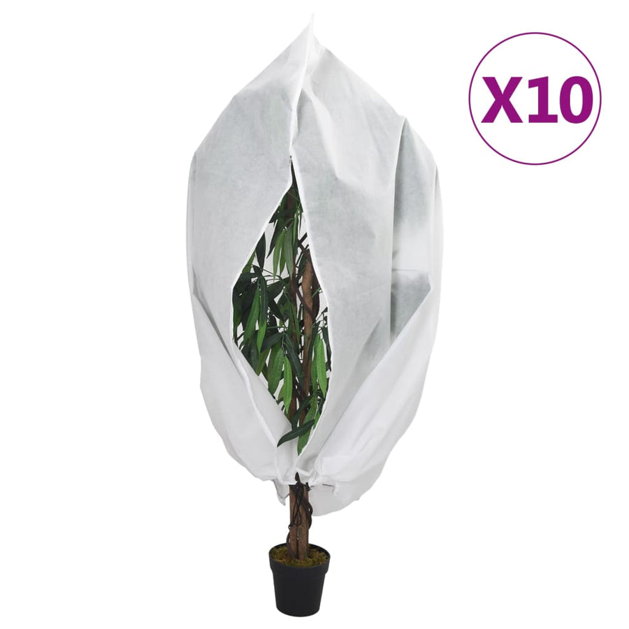 Plantenhoezen met ritssluiting 10 st 70 g/m² 1,2x1,8 m