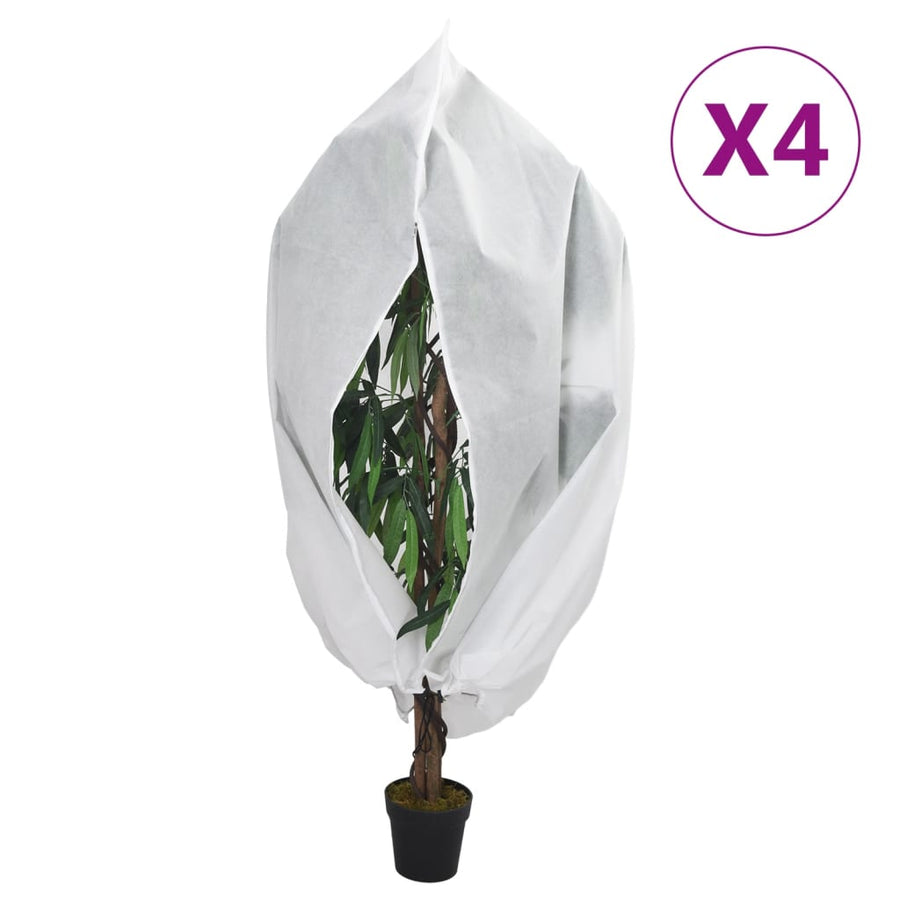 Plantenhoezen met ritssluiting 4 st 70 g/m² 3,93x3,5 m