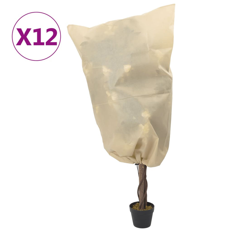 Plantenhoezen Met Trekkoord 12 St 70 G/M² 0,8X1,2 M