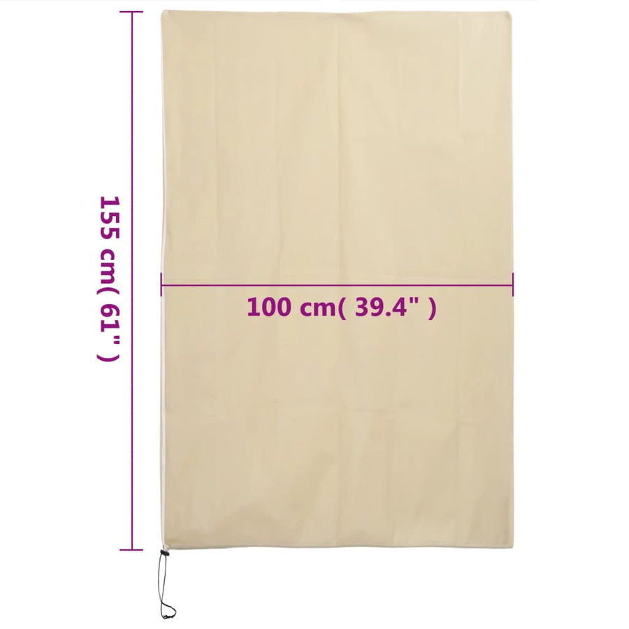 Plantenhoezen Met Ritssluiting 70 G/M² 1X1,55 M 10 1 x 1.55 m Beige