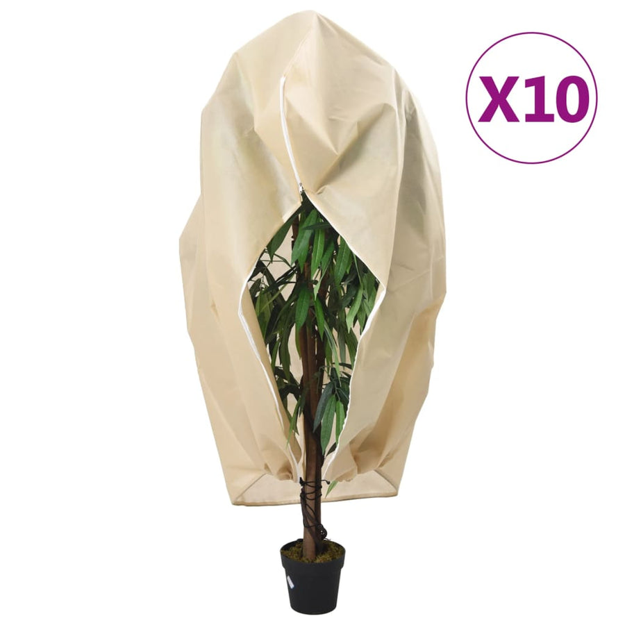 Plantenhoezen met ritssluiting 10 st 70 g/m² 1,55x1,55 m