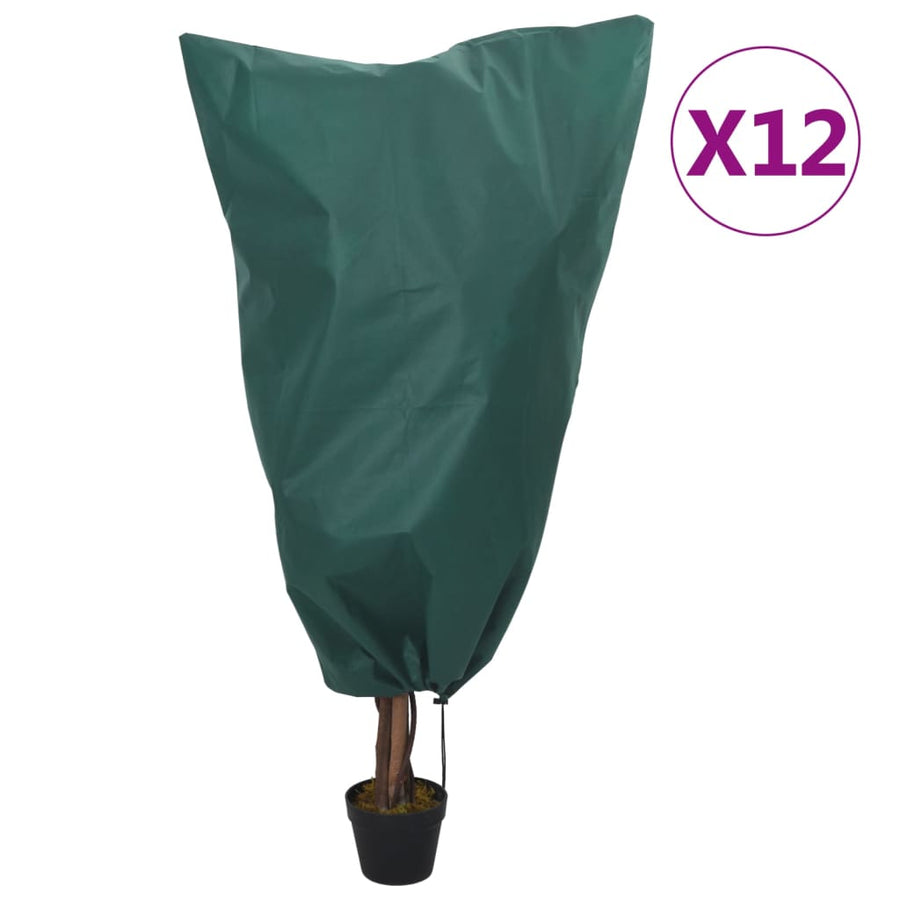 Plantenhoezen met trekkoord 12 st 70 g/m² 0,8x1,2 m