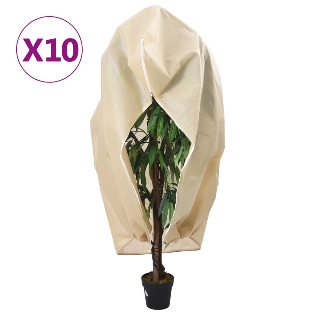 Plantenhoezen Met Ritssluiting 10 St 70 G/M² 3,14X2,5 M