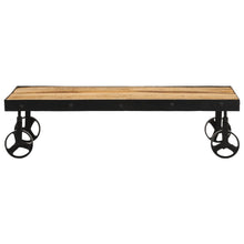 Salontafel met wieltjes 100x55x26 cm massief mangohout