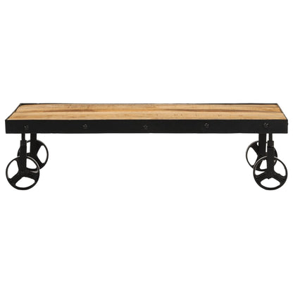 Salontafel met wieltjes 100x55x26 cm massief mangohout