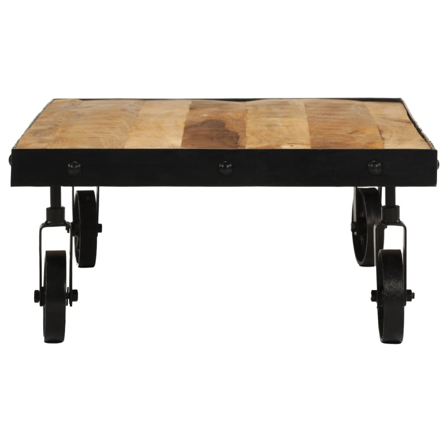 Salontafel met wieltjes 100x55x26 cm massief mangohout
