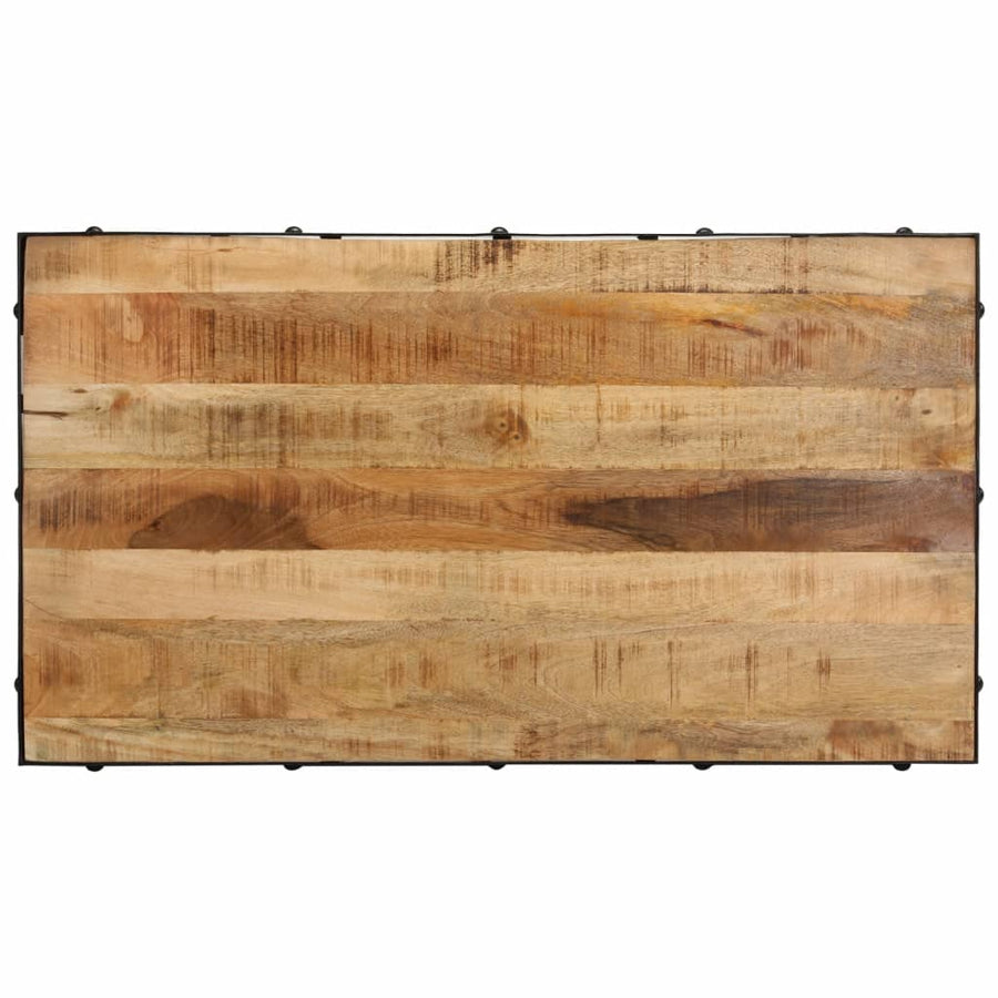Salontafel met wieltjes 100x55x26 cm massief mangohout