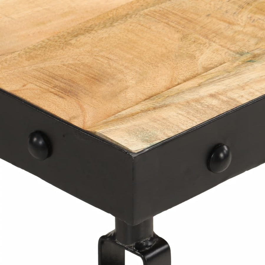 Salontafel met wieltjes 100x55x26 cm massief mangohout
