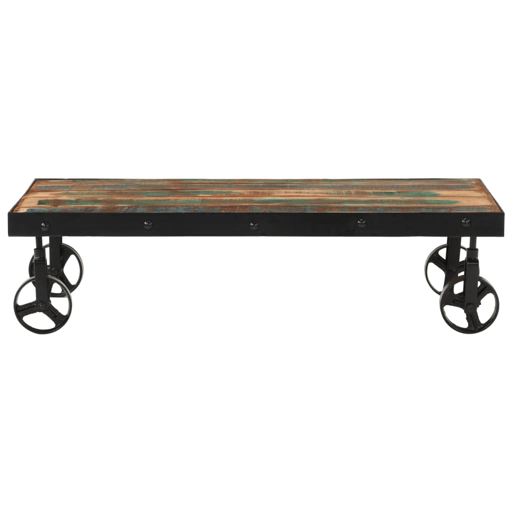Salontafel met wieltjes 100x55x26 cm massief gerecycled hout