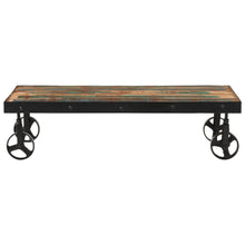 Salontafel met wieltjes 100x55x26 cm massief gerecycled hout