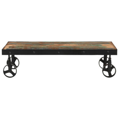 Salontafel met wieltjes 100x55x26 cm massief gerecycled hout