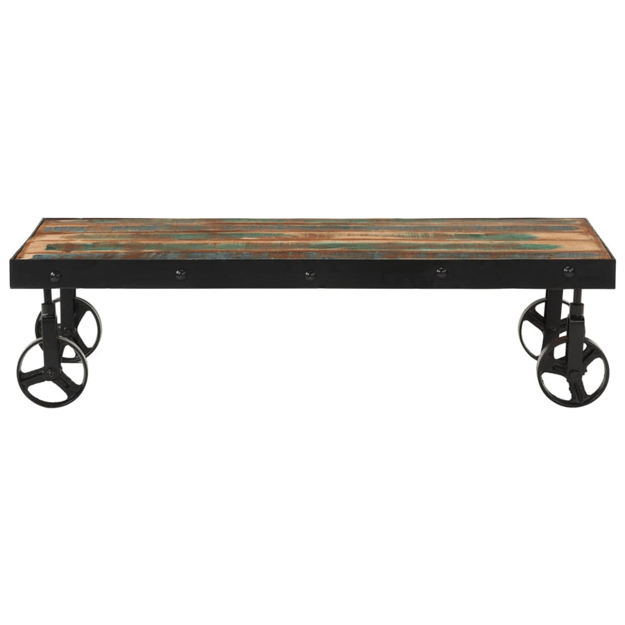 Salontafel met wieltjes 100x55x26 cm massief gerecycled hout